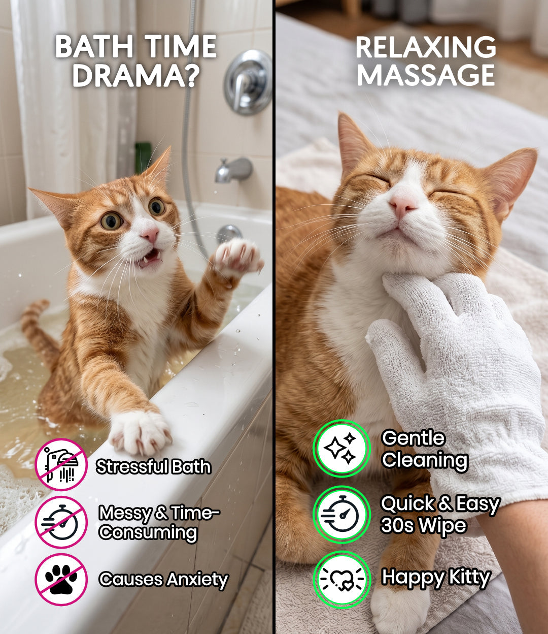 How to Clean a Scared Cat Without Using the Bathtub