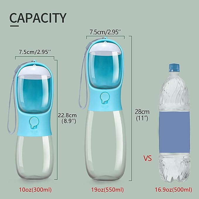 2 in 1 Portable Pet Water Bottle With Food Container (2 Pcs)