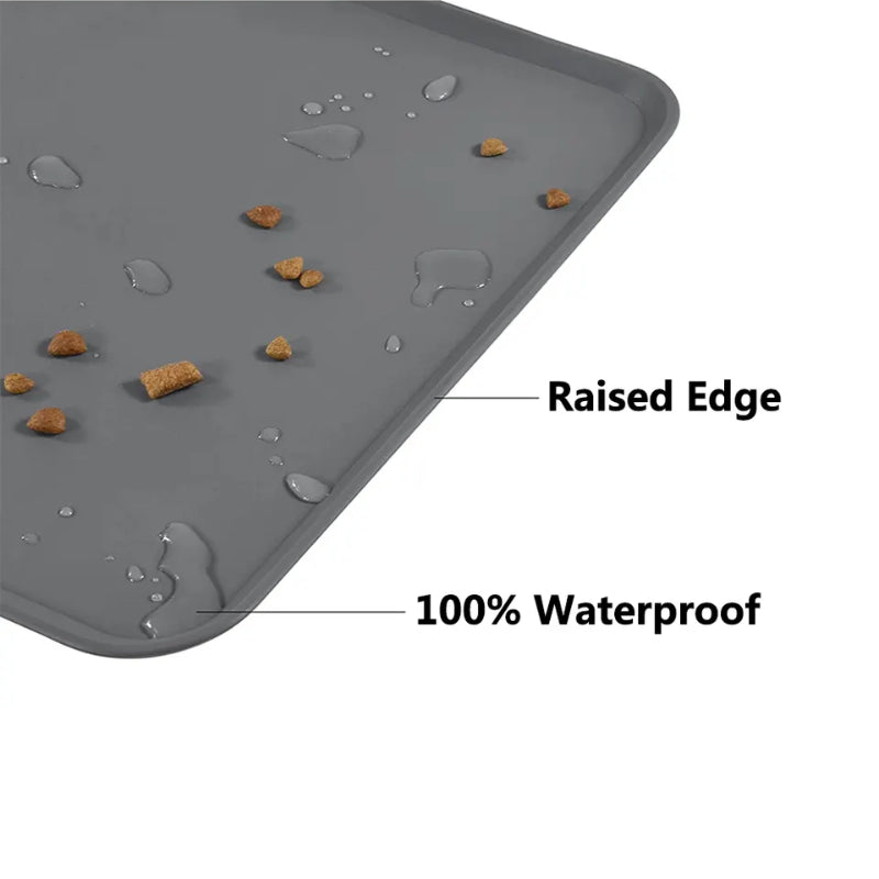 Waterproof Pet Feeding Mat with High Lips