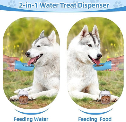 2 in 1 Portable Pet Water Bottle With Food Container (2 Pcs)