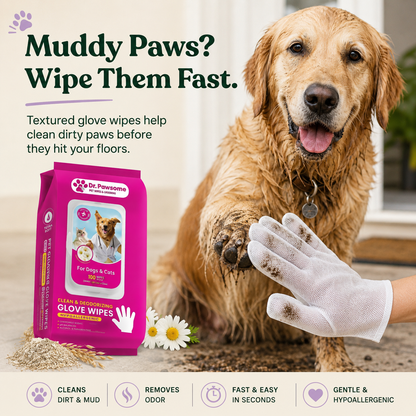 Dr. Pawsome Clean & Deodorizing Glove Wipes