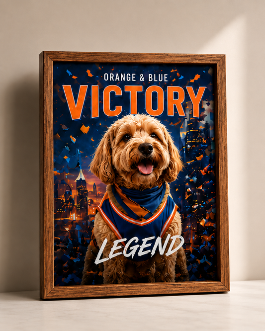 Bonus Custom Orange & Blue Victory Pet Poster