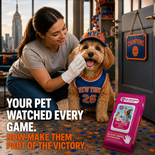 New York Victory Pet Glove Wipes Clean Stack