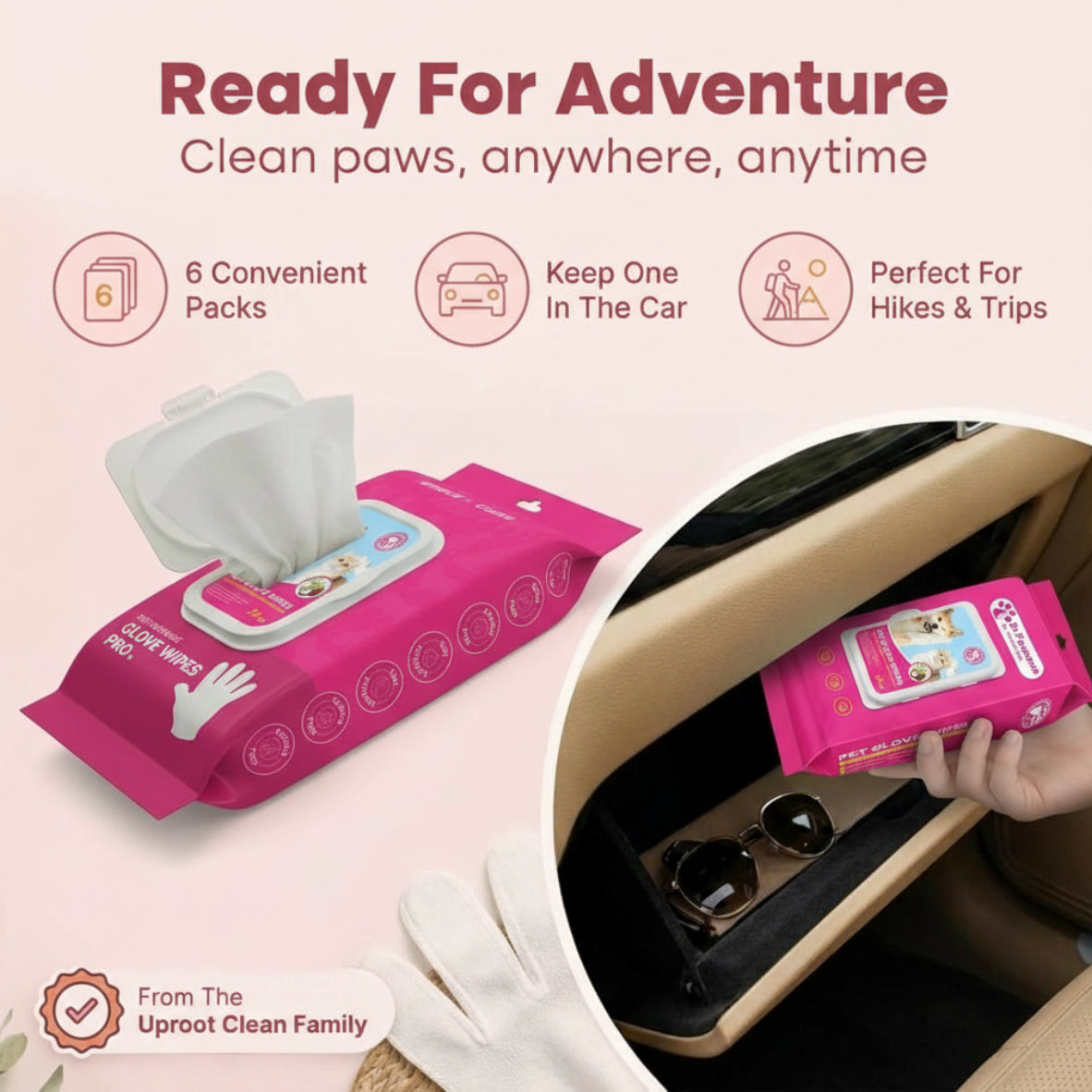 Dr. Pawsome Cleaning Deodorizing Glove Wipes for Dogs & Cats