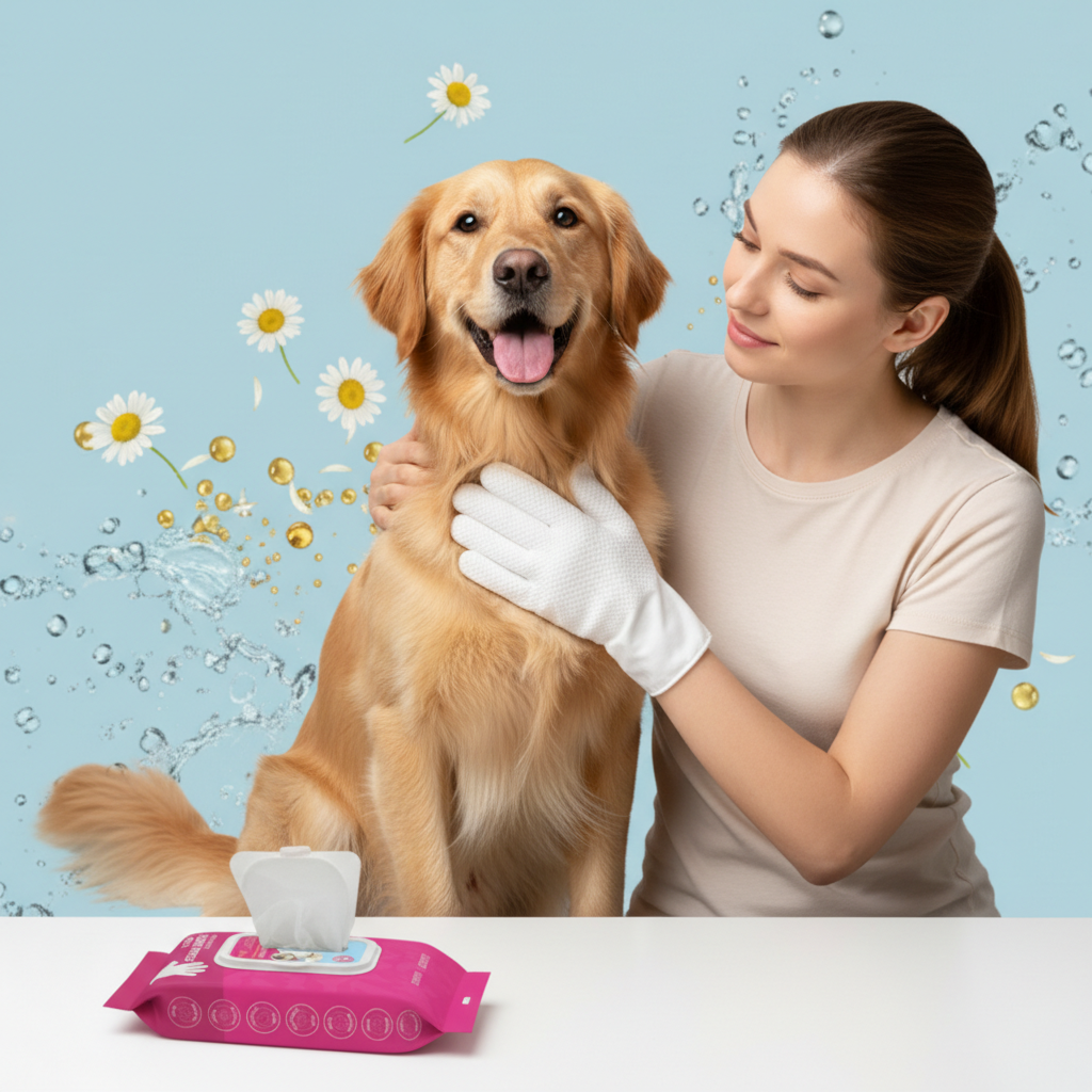 Dr. Pawsome Cleaning Deodorizing Glove Wipes for Dogs & Cats