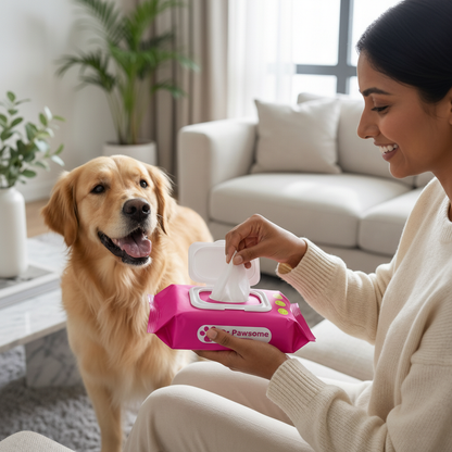 Dr. Pawsome Cleaning Deodorizing Glove Wipes for Dogs & Cats